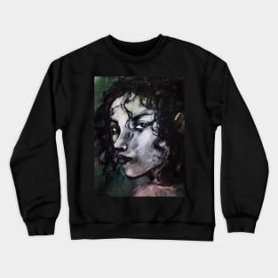 Casey (Girl portrait, grey) Crewneck Sweatshirt